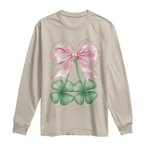 Not Lucky Just Blessed Long Sleeve Shirt Blessed Christian Shamrocks St Patricks Day Coquette TS11 Sand Print Your Wear