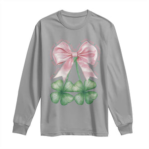 Not Lucky Just Blessed Long Sleeve Shirt Blessed Christian Shamrocks St Patricks Day Coquette TS11 Sport Gray Print Your Wear