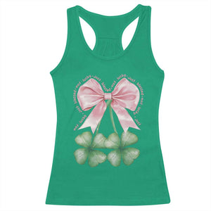 Not Lucky Just Blessed Racerback Tank Top Blessed Christian Shamrocks St Patricks Day Coquette TS11 Irish Green Print Your Wear