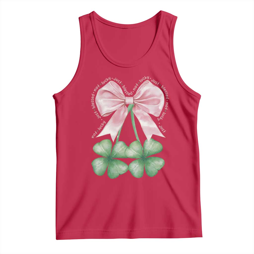 Not Lucky Just Blessed Tank Top Blessed Christian Shamrocks St Patricks Day Coquette TS11 Red Print Your Wear