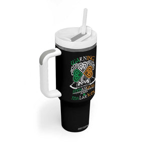 Funny Warning May Be Prone To Shenanigans And Malarkey Tumbler With Handle St Patrick's Day Celtic Shamrock TS11 Print Your Wear