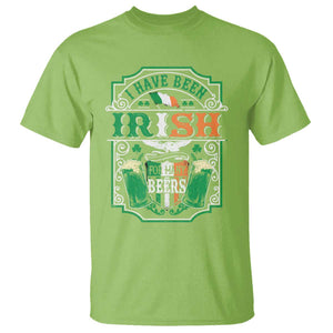 Funny Irish Beer Drinking T Shirt I Have Been Irish For Many Beers St Patrick's Day TS11 Lime Print Your Wear