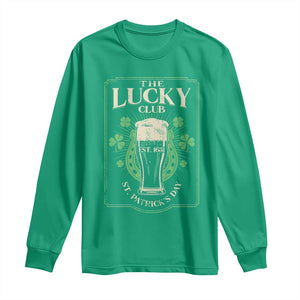 Funny St Patrick's Day Irish Beer Drinking Long Sleeve Shirt The Lucky Beer Club Horseshoe TS11 Irish Green Print Your Wear