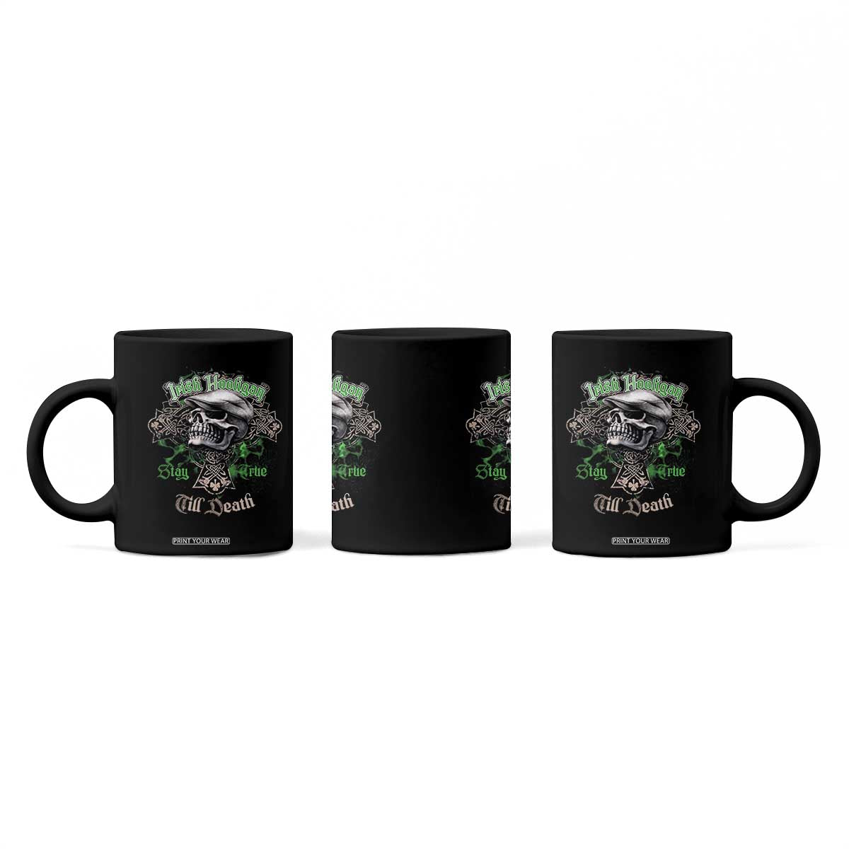 Funny Irish Pride Coffee Mug Irish Hooligan Stay True Till Death Flat Cap Skull TS11 Print Your Wear