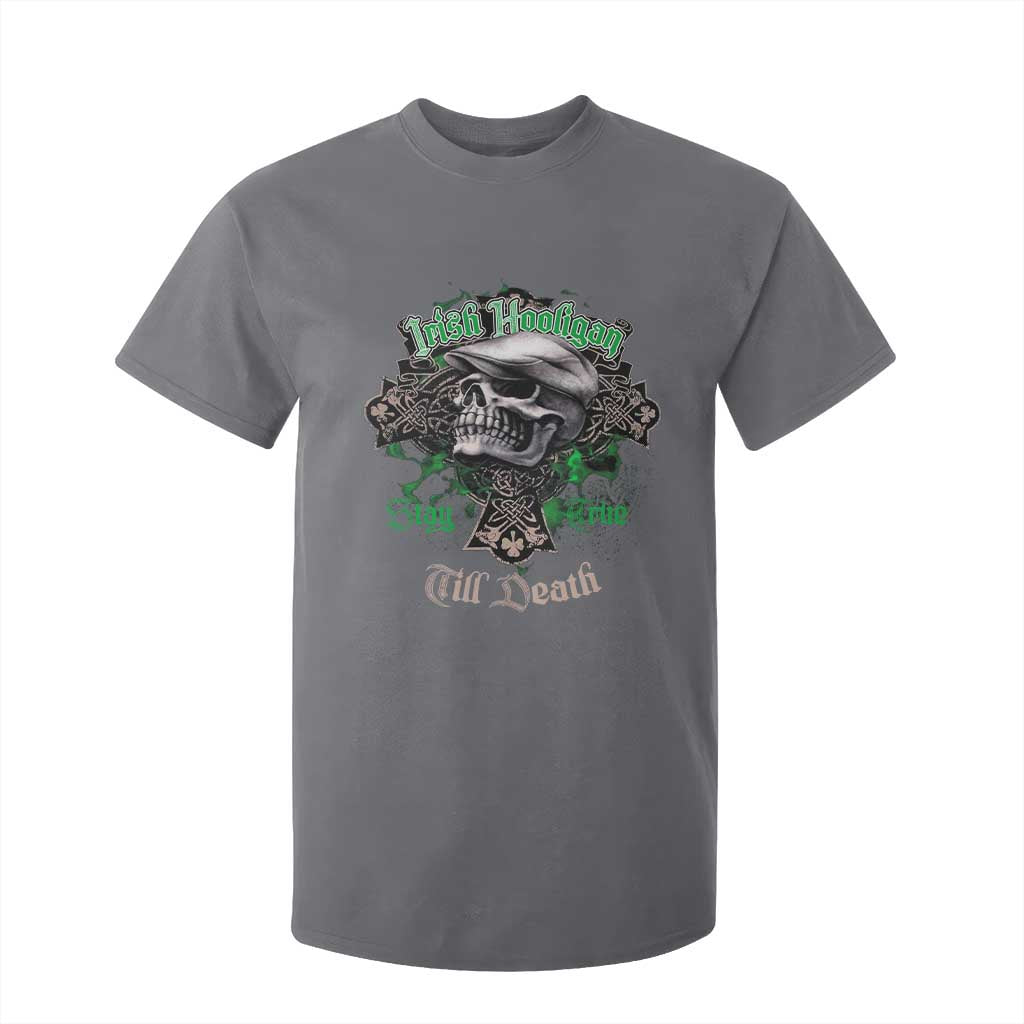 Funny Irish Pride T Shirt For Kid Irish Hooligan Stay True Till Death Flat Cap Skull TS11 Charcoal Print Your Wear