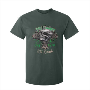 Funny Irish Pride T Shirt For Kid Irish Hooligan Stay True Till Death Flat Cap Skull TS11 Dark Forest Green Print Your Wear