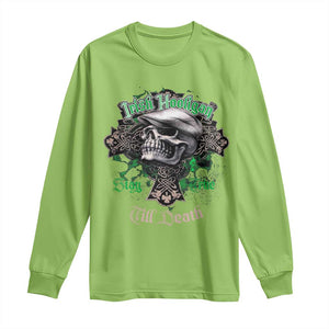 Funny Irish Pride Long Sleeve Shirt Irish Hooligan Stay True Till Death Flat Cap Skull TS11 Lime Print Your Wear