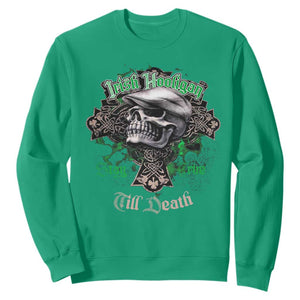 Funny Irish Pride Sweatshirt Irish Hooligan Stay True Till Death Flat Cap Skull TS11 Irish Green Print Your Wear