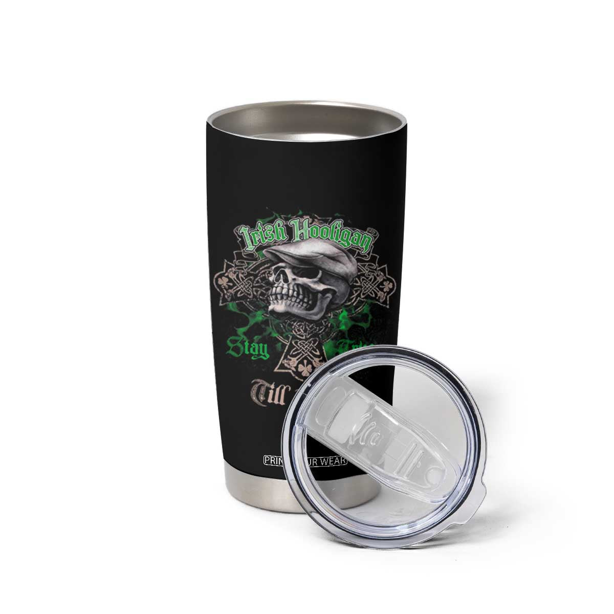 Funny Irish Pride Tumbler Cup Irish Hooligan Stay True Till Death Flat Cap Skull TS11 Print Your Wear