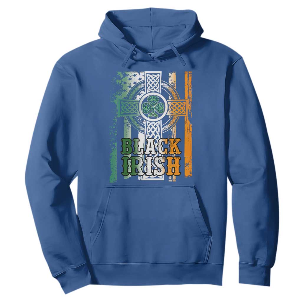 St Patrick's Day Black Irish Hoodie Vintage American Flag Celtic Cross TS11 Royal Blue Print Your Wear
