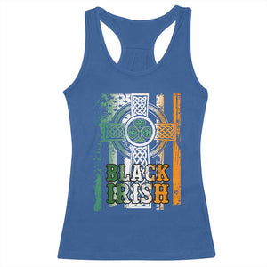 St Patrick's Day Black Irish Racerback Tank Top Vintage American Flag Celtic Cross TS11 Royal Blue Print Your Wear
