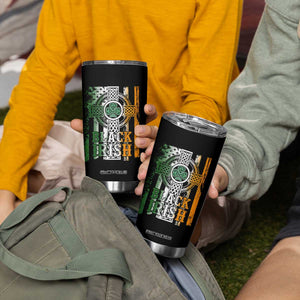 St Patrick's Day Black Irish Tumbler Cup Vintage American Flag Celtic Cross TS11 Print Your Wear