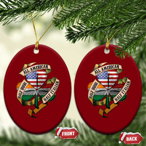 Half Irish Half Italian All American Ceramic Ornament Vintage Flag Shamrock Heritage TS11 Print Your Wear