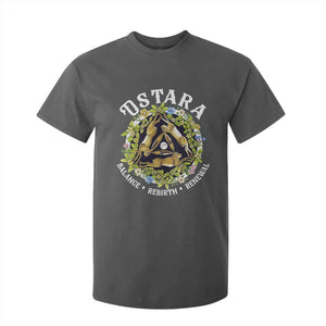 Ostara Balance Rebirth Renewal T Shirt For Kid Ostara Pagan Eostre Easter Day Three Hares TS11 Dark Heather Print Your Wear