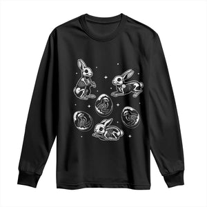 Funny Easter Day Spooky Bunny Chicks Skeleton Long Sleeve Shirt TS11 Black Print Your Wear