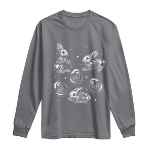 Funny Easter Day Spooky Bunny Chicks Skeleton Long Sleeve Shirt TS11 Charcoal Print Your Wear