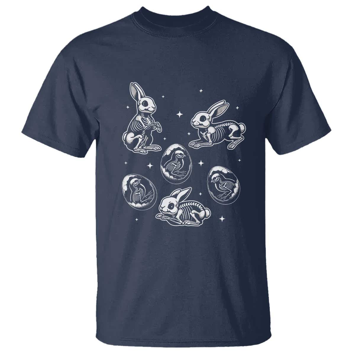 Funny Easter Day Spooky Bunny Chicks Skeleton T Shirt TS11 Navy Print Your Wear