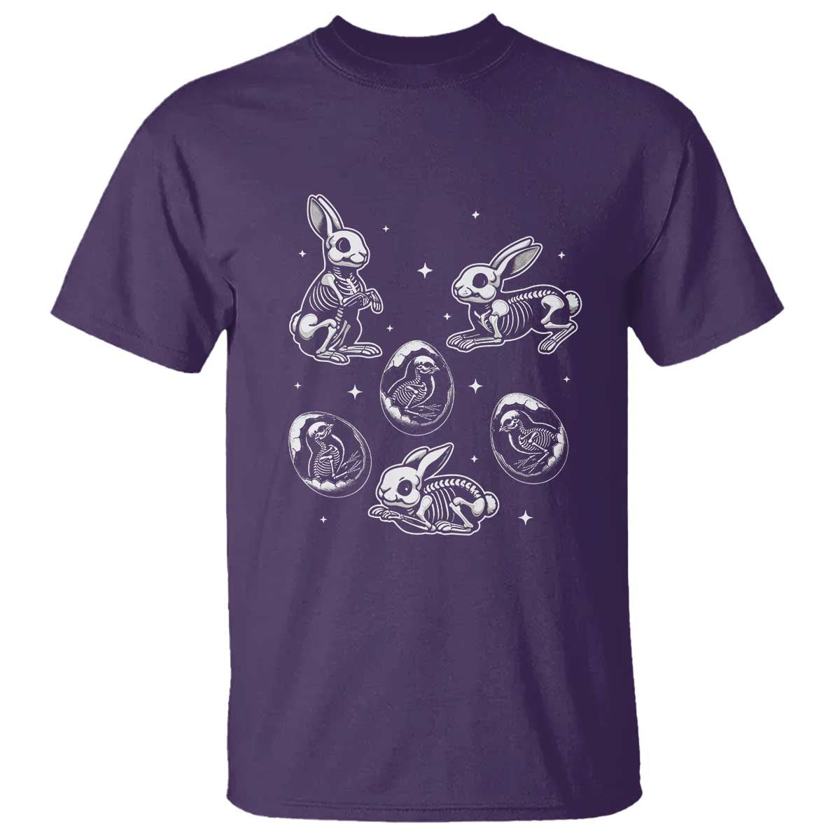 Funny Easter Day Spooky Bunny Chicks Skeleton T Shirt TS11 Purple Print Your Wear