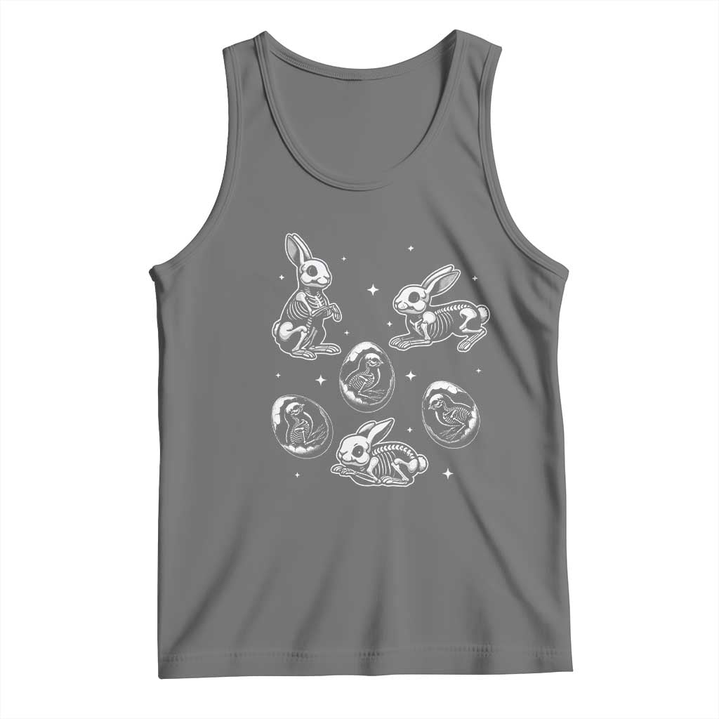 Funny Easter Day Spooky Bunny Chicks Skeleton Tank Top TS11 Black Heather Print Your Wear