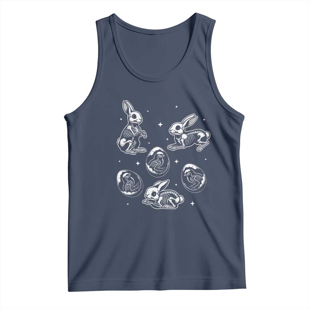 Funny Easter Day Spooky Bunny Chicks Skeleton Tank Top TS11 Navy Print Your Wear