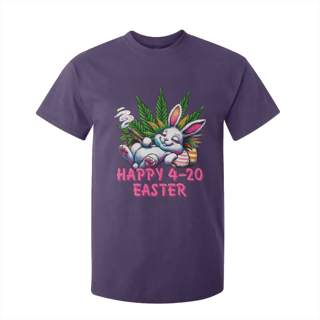 Funny Easter Day Cannabis Weed T Shirt For Kid Happy 420 Easter Bunny TS11 Purple Print Your Wear