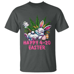 Funny Easter Day Cannabis Weed T Shirt Happy 420 Easter Bunny TS11 Dark Heather Print Your Wear