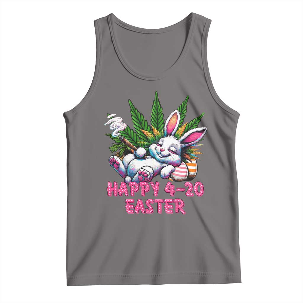 Funny Easter Day Cannabis Weed Tank Top Happy 420 Easter Bunny TS11 Deep Heather Print Your Wear