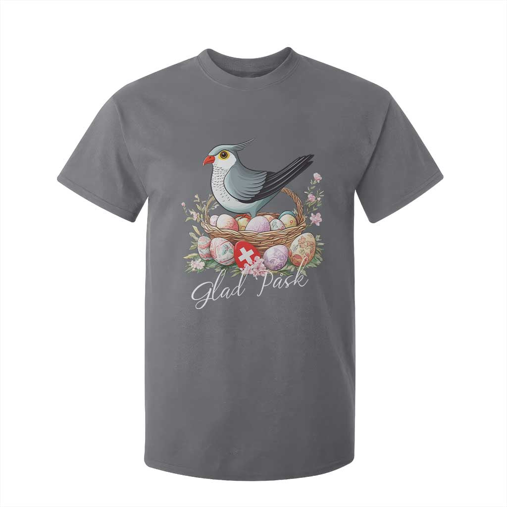 Funny Swedish Easter Day T Shirt For Kid Glad Pask Easter Eggs Cuckoo Bird TS11 Charcoal Print Your Wear