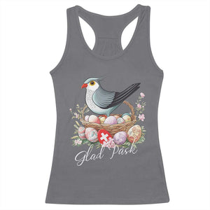 Funny Swedish Easter Day Racerback Tank Top Glad Pask Easter Eggs Cuckoo Bird TS11 Charcoal Print Your Wear