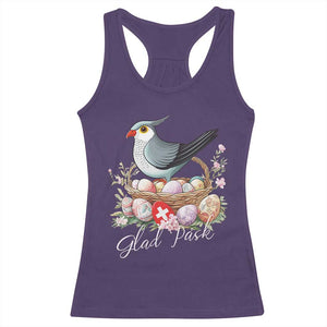 Funny Swedish Easter Day Racerback Tank Top Glad Pask Easter Eggs Cuckoo Bird TS11 Purple Print Your Wear