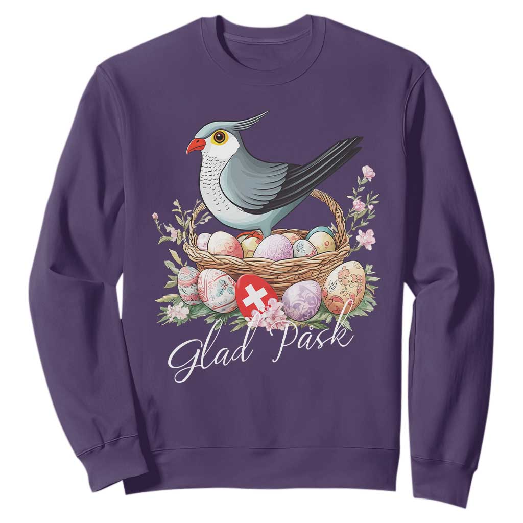 Funny Swedish Easter Day Sweatshirt Glad Pask Easter Eggs Cuckoo Bird TS11 Purple Print Your Wear