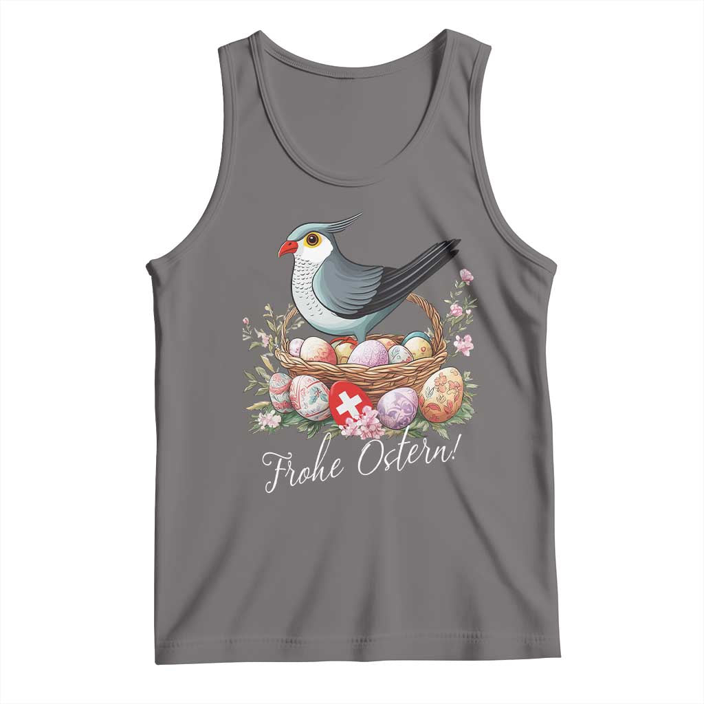 Funny Swedish Easter Day Tank Top Glad Pask Easter Eggs Cuckoo Bird TS11 Deep Heather Print Your Wear
