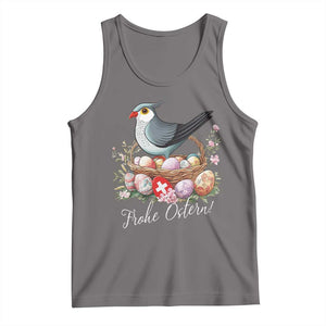 Funny Swedish Easter Day Tank Top Glad Pask Easter Eggs Cuckoo Bird TS11 Deep Heather Print Your Wear