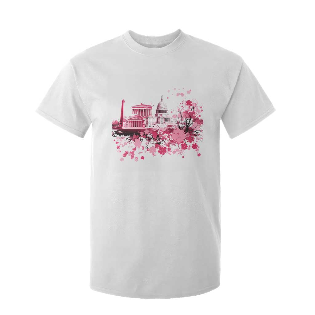 Washington DC Cherry Blossoms T Shirt For Kid Capitol Building Monuments Memorials Sakura TS11 White Print Your Wear