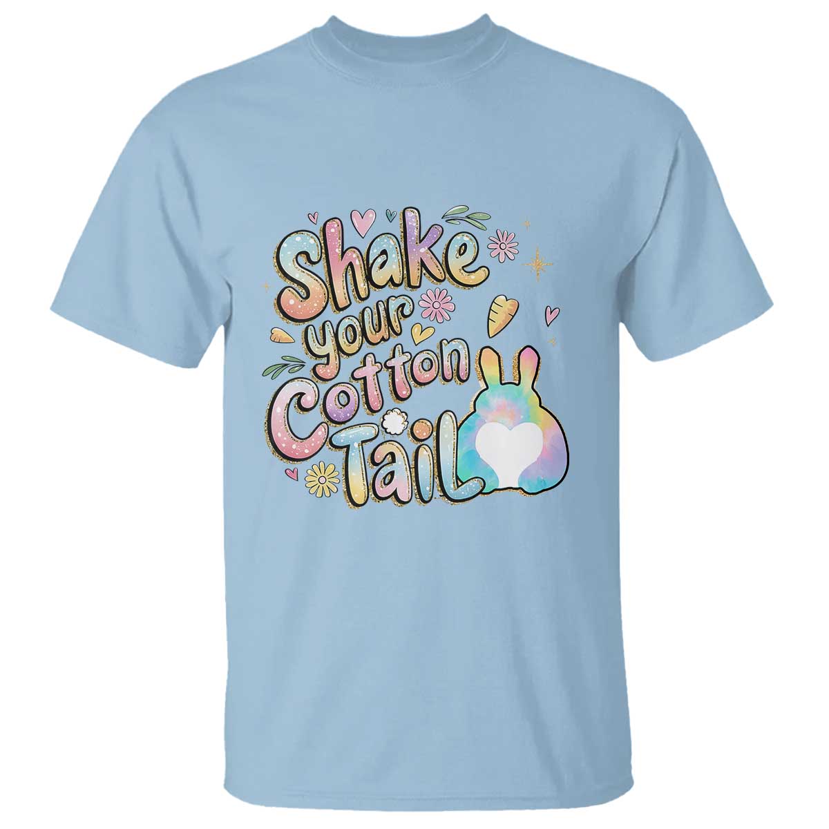 Funny Easter Day Retro Bunny Shake Your Cotton Tail T Shirt TS11 Light Blue Print Your Wear