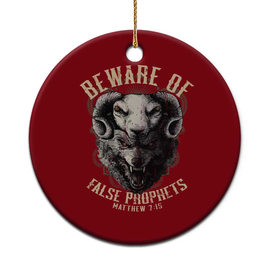 Beware Of False Prophets Ceramic Ornament Christian Sheep Wolf TS11 1pc Red Print Your Wear