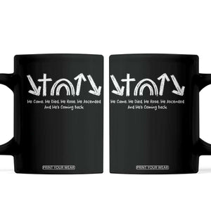 Christian Easter Coffee Mug He Came He Died He Rose He Ascended And He Is Coming Back TS11 Black Print Your Wear