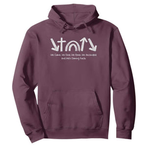 Christian Easter Hoodie He Came He Died He Rose He Ascended And He Is Coming Back TS11 Maroon Print Your Wear