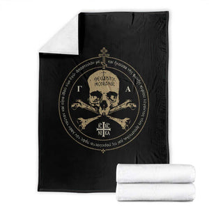 Eastern Orthodox Cross Skull IC XC Nika Jesus Church Throw Blanket TS11 Black Print Your Wear