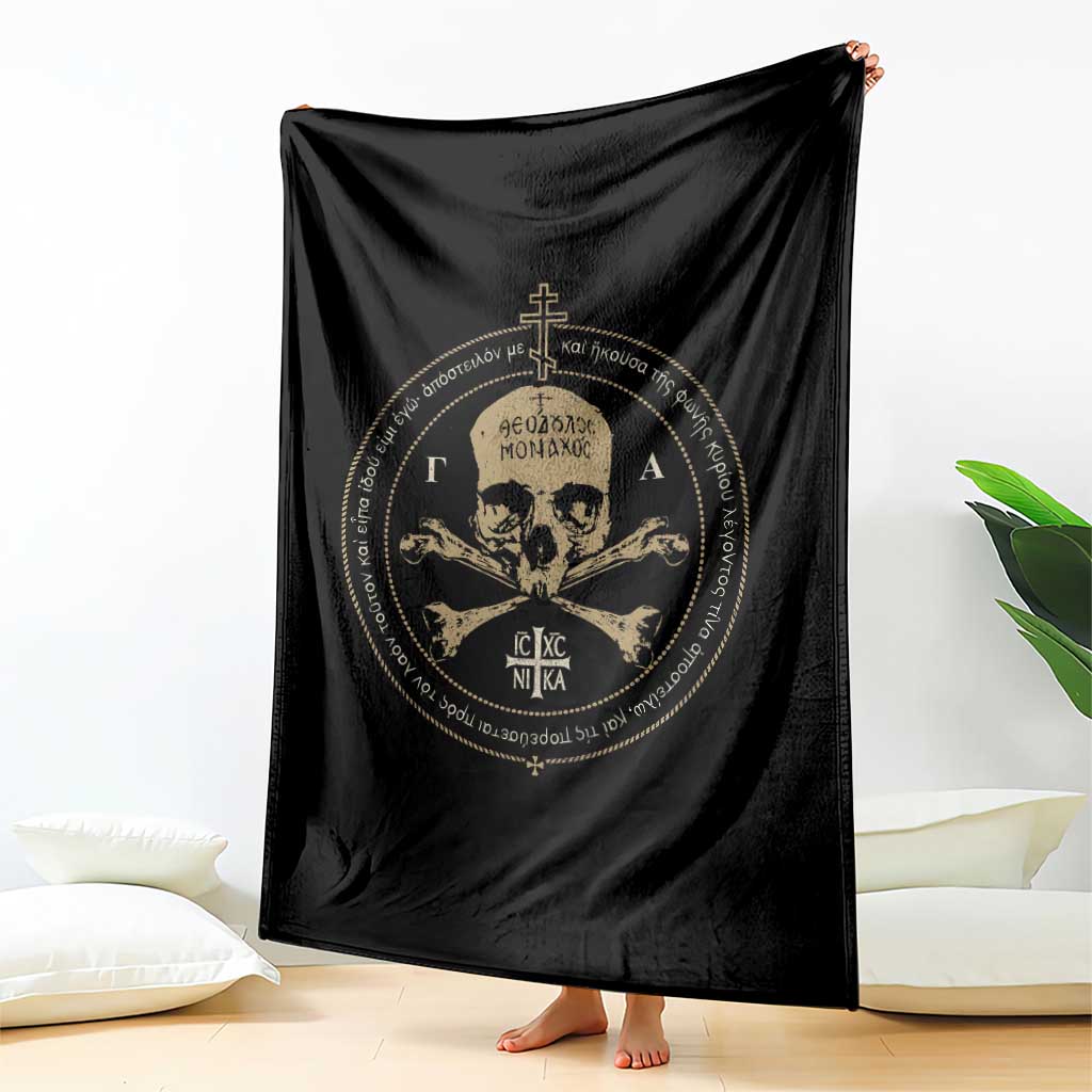 Eastern Orthodox Cross Skull IC XC Nika Jesus Church Throw Blanket TS11 Print Your Wear