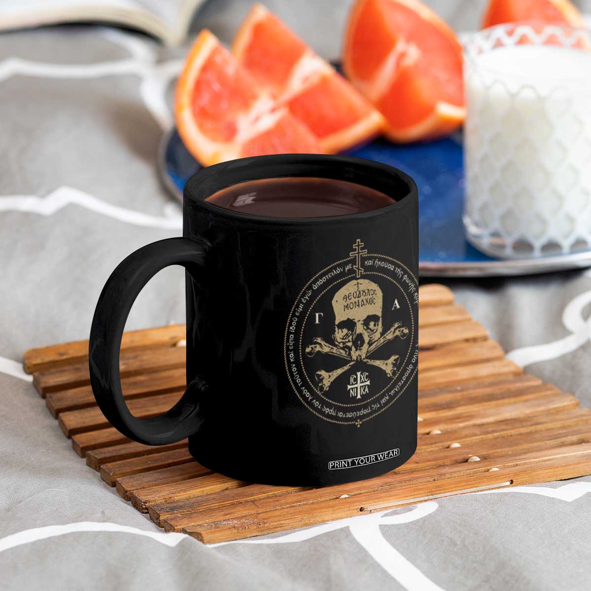 Eastern Orthodox Cross Skull IC XC Nika Jesus Church Coffee Mug TS11 Print Your Wear