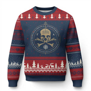 Eastern Orthodox Cross Skull IC XC Nika Jesus Church Ugly Christmas Sweater TS11 Navy Red Print Your Wear