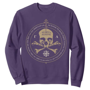 Eastern Orthodox Cross Skull IC XC Nika Jesus Church Sweatshirt TS11 Purple Print Your Wear