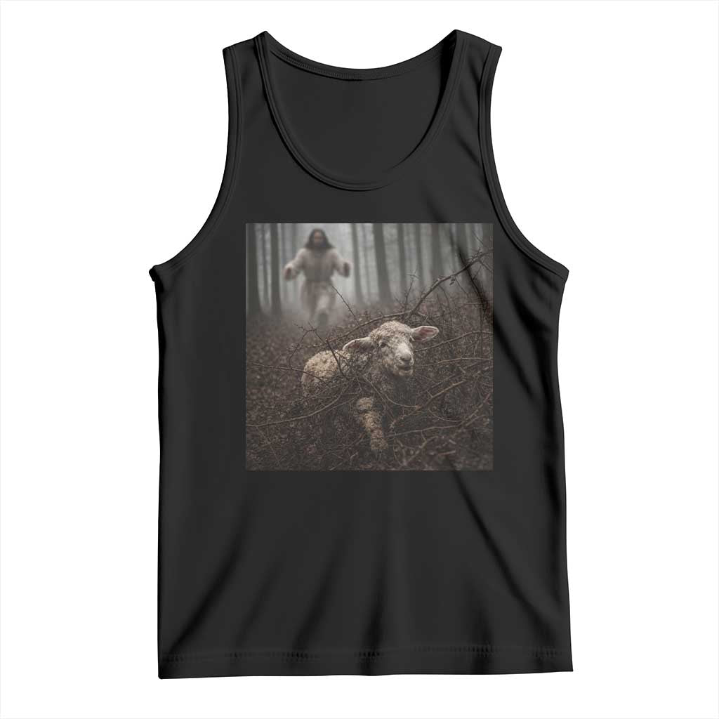 Christian Biblical Parable Of Lost Sheep Scene Tank Top Funny Photo TS11 Black Print Your Wear