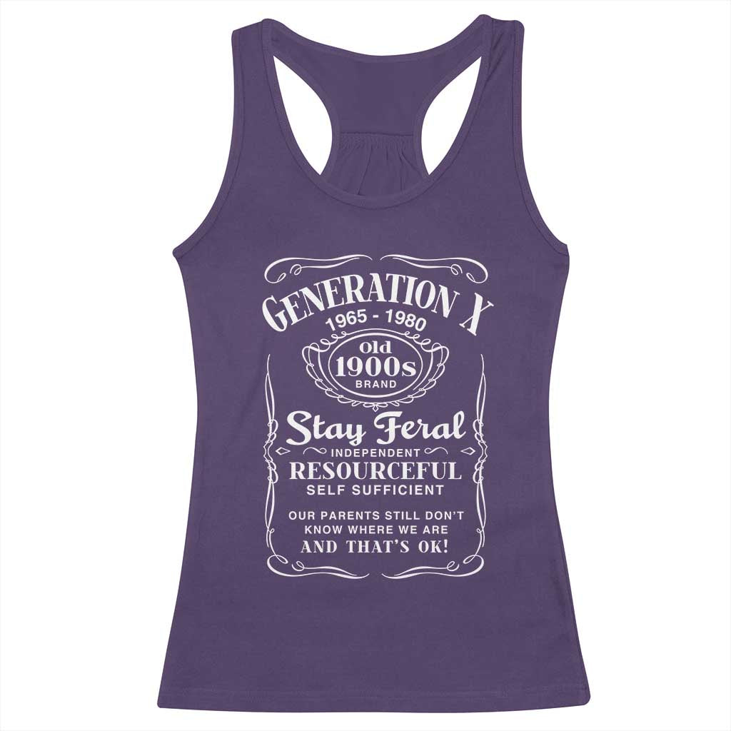 Gen X Racerback Tank Top Stay Feral Independent Resourceful Self Sufficient