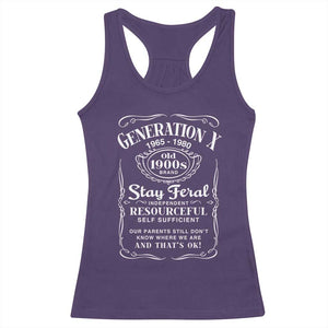 Gen X Racerback Tank Top Stay Feral Independent Resourceful Self Sufficient