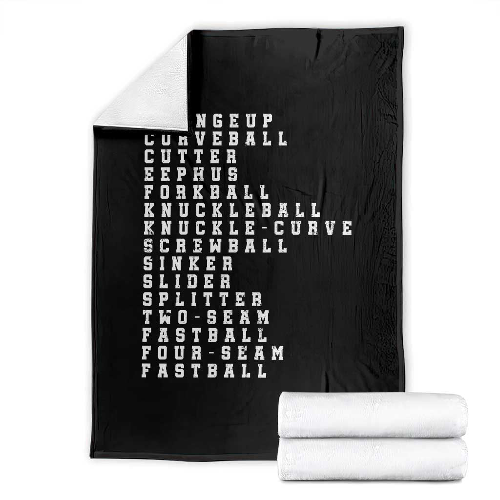Baseball Pitch Types Throw Blanket Terminology Changeup Curveball Cutter Eephus
