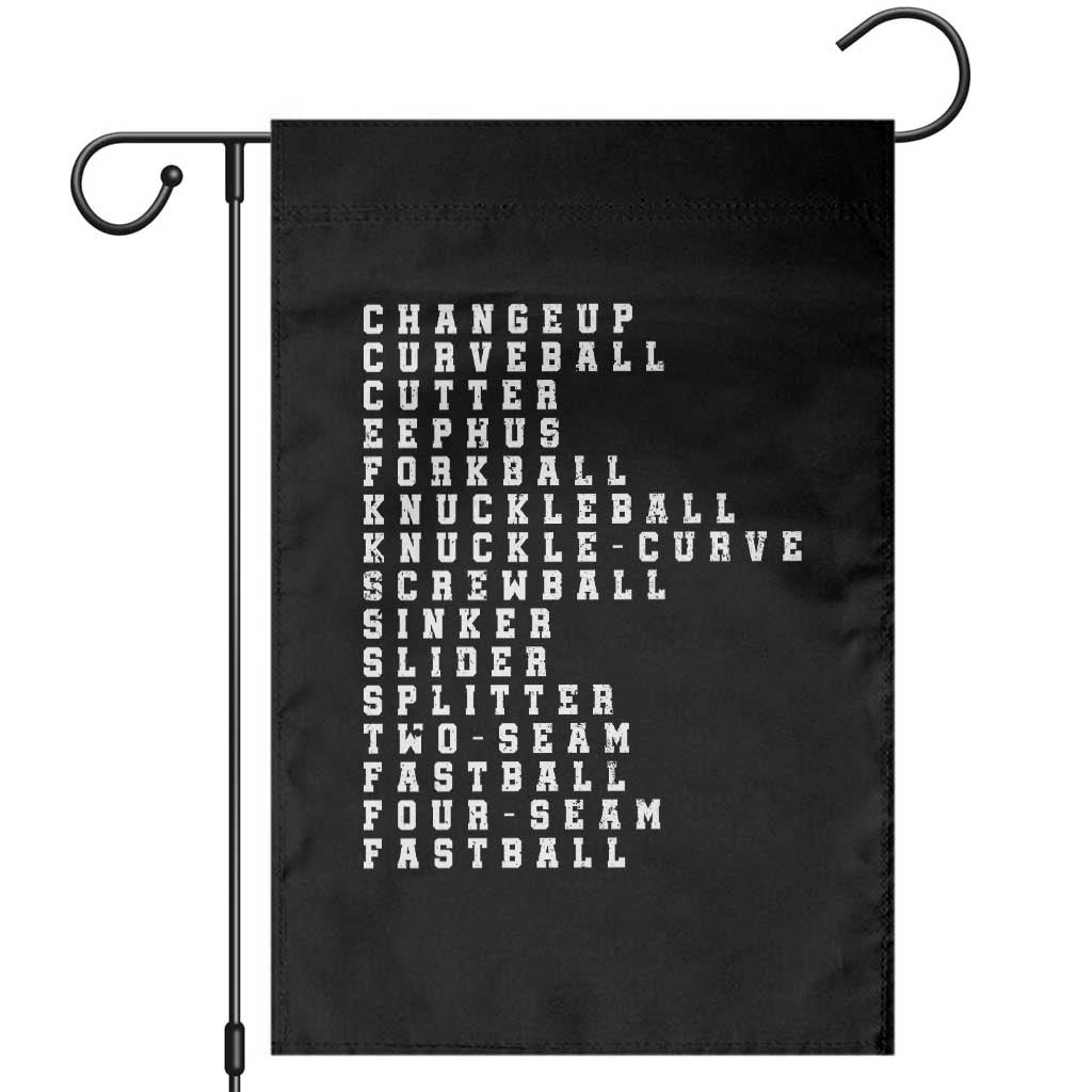 Baseball Pitch Types Garden Flag Terminology Changeup Curveball Cutter Eephus