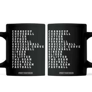 Baseball Pitch Types Coffee Mug Terminology Changeup Curveball Cutter Eephus