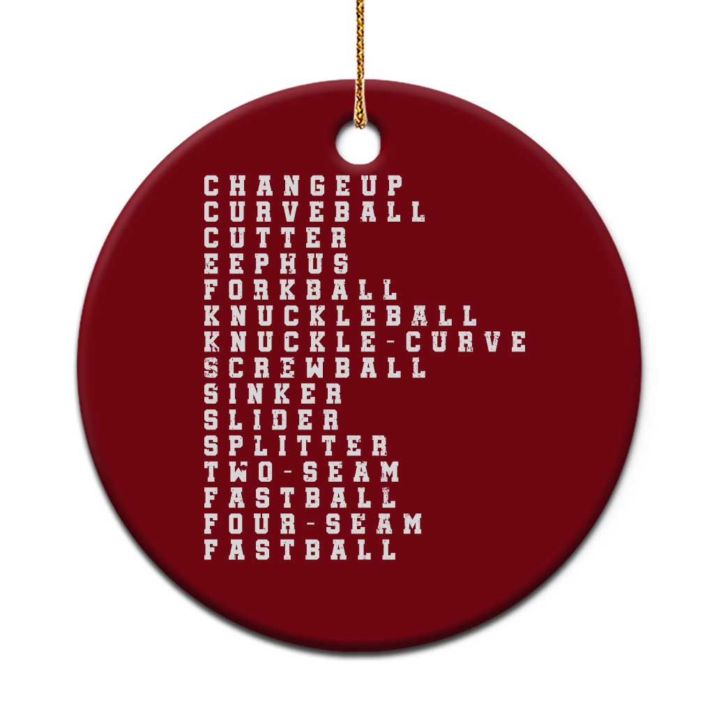 Baseball Pitch Types Ceramic Ornament Terminology Changeup Curveball Cutter Eephus